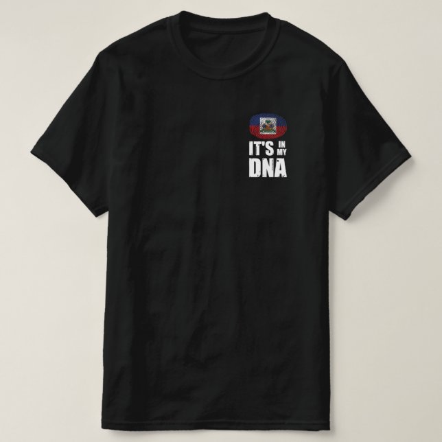 Haiti Det är i min DNA Fingerprint Haitis Flagga T Shirt (Design framsida)