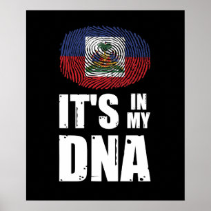 Haiti Det är i mitt DNA Haitis Pride Fingerprint Poster