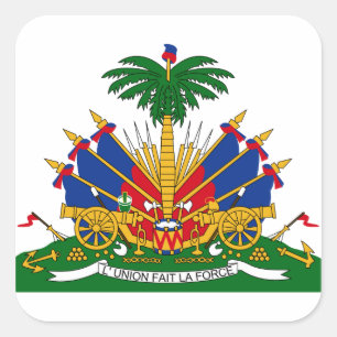 haiti emblem fyrkantigt klistermärke