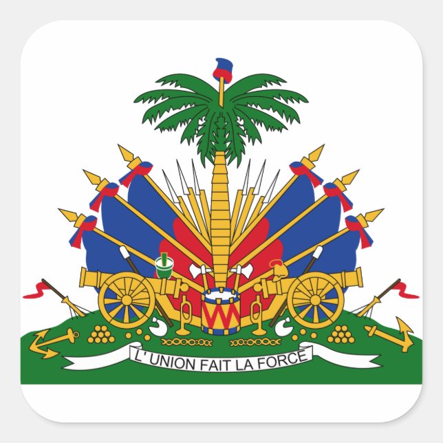 haiti emblem fyrkantigt klistermärke (Framsida)