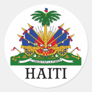HAITI - emblem/jacka av arm/flagga/symbol Runt Klistermärke