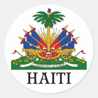 HAITI - emblem/jacka av arm/flagga/symbol Runt Klistermärke