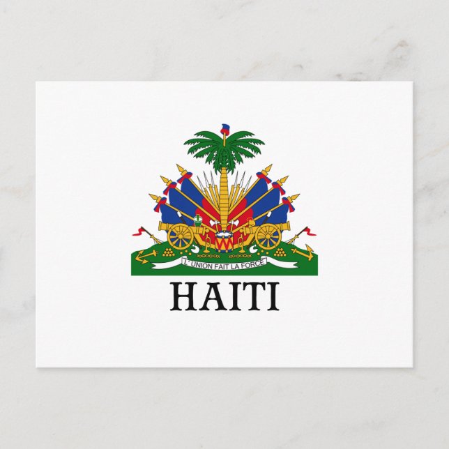 HAITI - emblem/jacka av arm/flagga/symbol Vykort (Framsida)