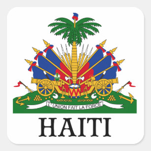 HAITI - emblem/vapensköld/flagga/symbol Fyrkantigt Klistermärke