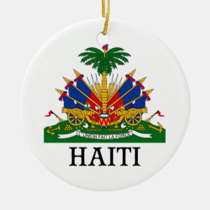 HAITI - emblem/vapensköld/flagga/symbol Julgransprydnad Keramik