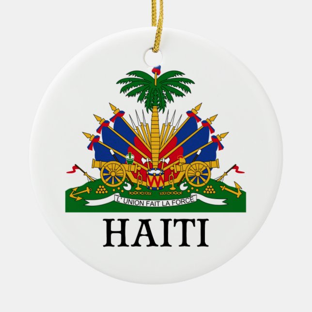 HAITI - emblem/vapensköld/flagga/symbol Julgransprydnad Keramik (Framsidan)