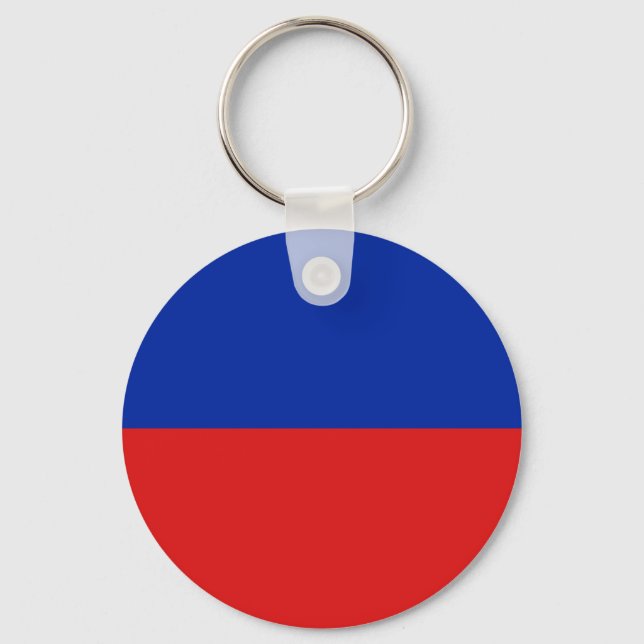 Haiti Fisheye Flagga Keychain Nyckelring (Framsida)