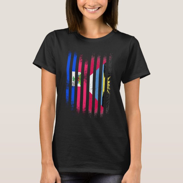 Haiti Flag Antigua&Barbuda Grown Country Flags Str T Shirt (Framsida)