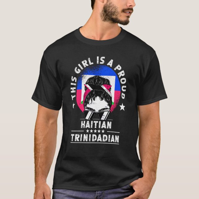 Haiti Flag Trinidad&Tobago Grown Women Girl Pride T Shirt (Framsida)