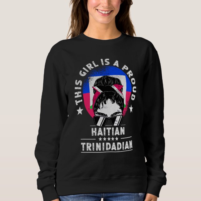 Haiti Flag Trinidad&Tobago Grown Women Girl Pride T Shirt (Framsida)