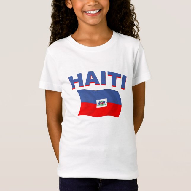 Haiti flagga 2 t-shirt (Framsida)