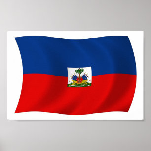 Haiti Flagga Affisch Tryck