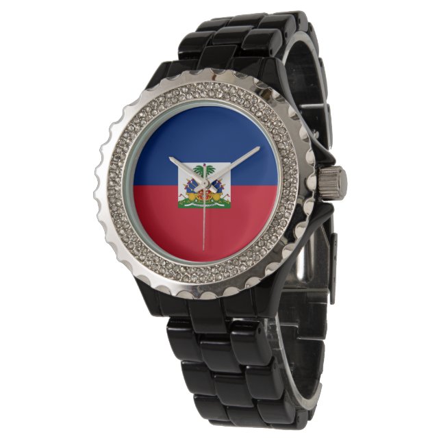 Haiti flagga armbandsur (Vinklad)