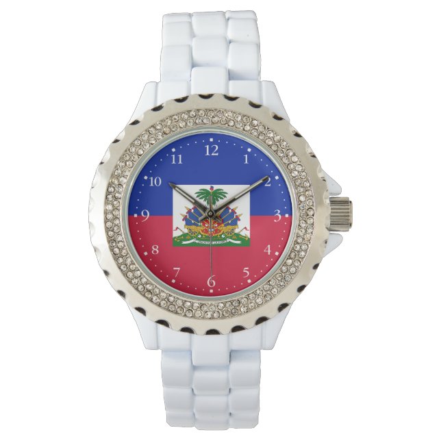 Haiti Flagga Armbandsur (Framsida)