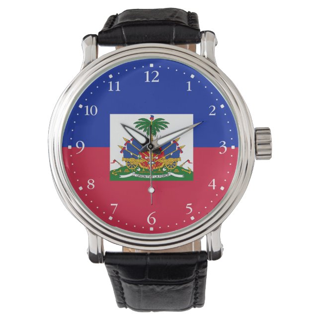 Haiti Flagga Armbandsur (Framsida)