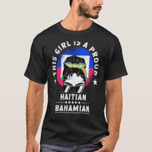 Haiti Flagga Bahamas Grown Women Girl Citizen Prid T Shirt