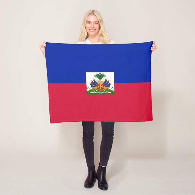 Haiti Flagga Fleecefilt (På plats)