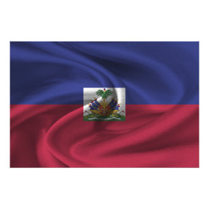 Haiti Flagga Fototryck