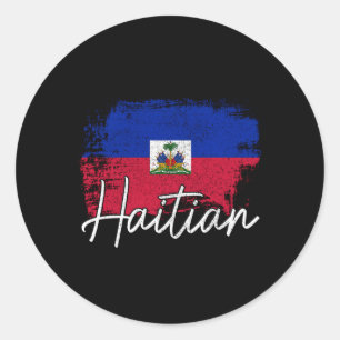 Haiti Flagga Haitis Pride Roots Runt Klistermärke