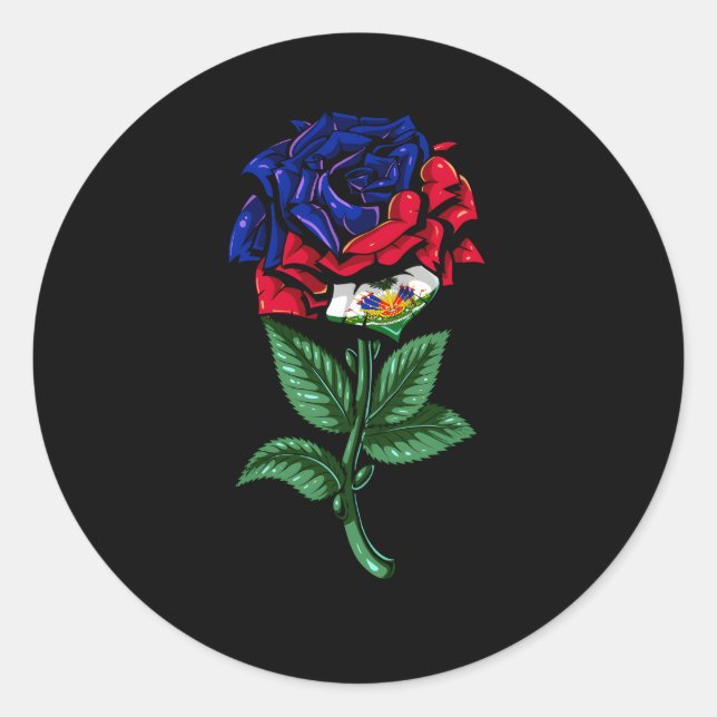 Haiti Flagga Haitis Runt Klistermärke (Framsida)