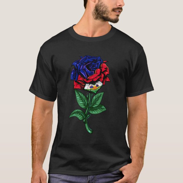 Haiti Flagga Haitis T Shirt (Framsida)