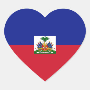 Haiti Flagga Heart Sticker Hjärtformat Klistermärke