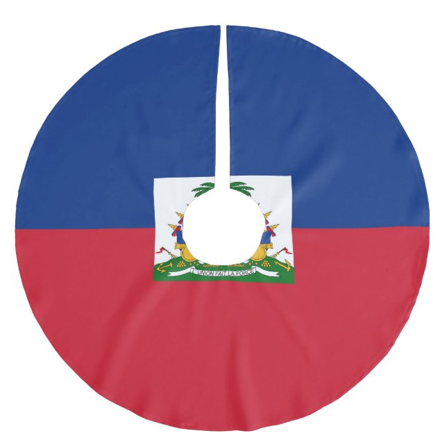 Haiti flagga julgransmatta borstad polyester (Framsidan)