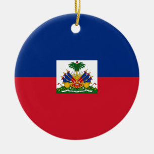 Haiti flagga julgransprydnad keramik