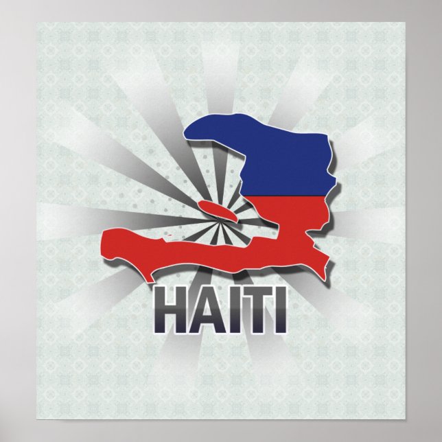 Haiti Flagga Karta 2,0 Poster (Framsidan)