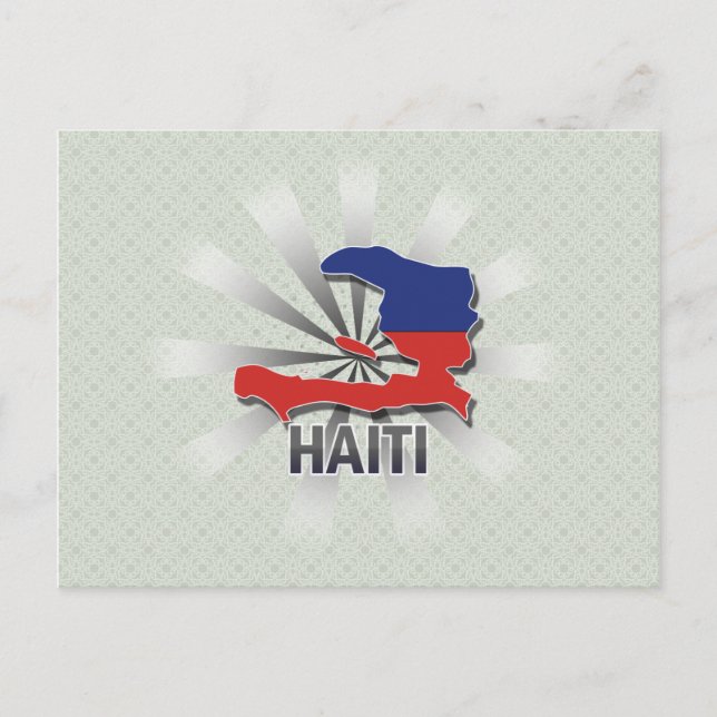 Haiti Flagga Karta 2,0 Vykort (Framsida)