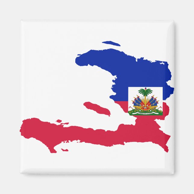 Haiti Flagga Karta HT Magnet (Framsidan)