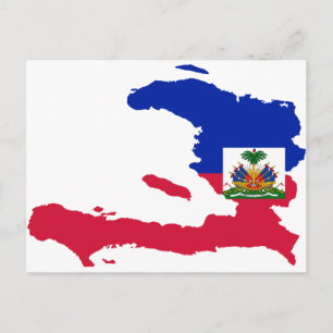 Haiti Flagga Karta HT Vykort