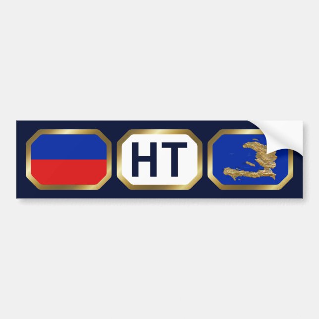 Haiti Flagga Kartkod Klistermärke (Framsidan)