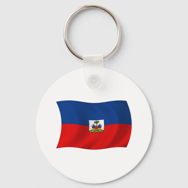 Haiti Flagga Keychain Nyckelring (Framsida)