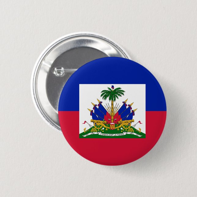 Haiti flagga knapp (Framsida & baksida)