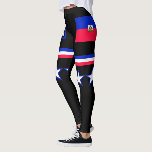Haiti Flagga Leggings (Vänster)