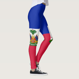 Haiti Flagga Leggings