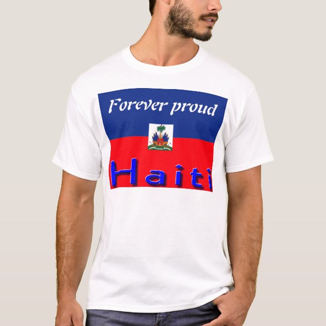 haiti flagga manar t-shirt (Framsida)
