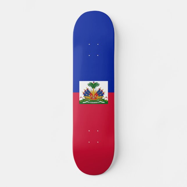 Haiti flagga mini skateboard bräda 18,5 cm (Framsida)