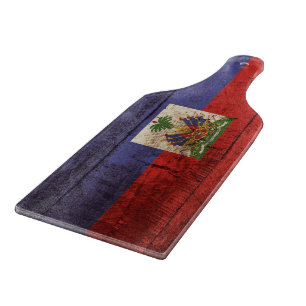 Haiti flagga på gammalt Wood korn