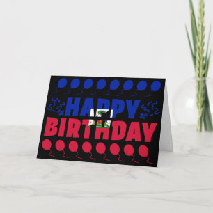 Haiti Flagga Patriotic Birthday Kort