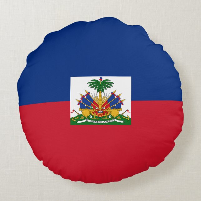 Haiti flagga rund kudde (Baksidan)