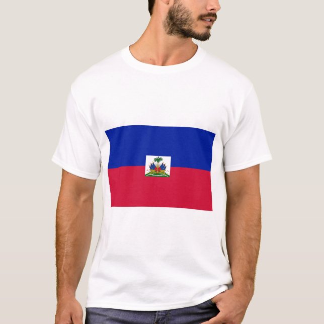 Haiti Flagga T Shirt (Framsida)