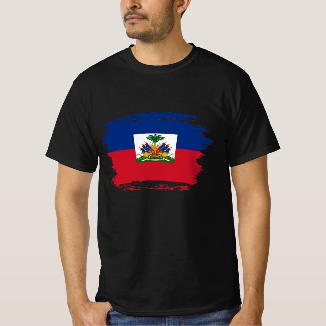 Haiti flagga t shirt (Framsida)