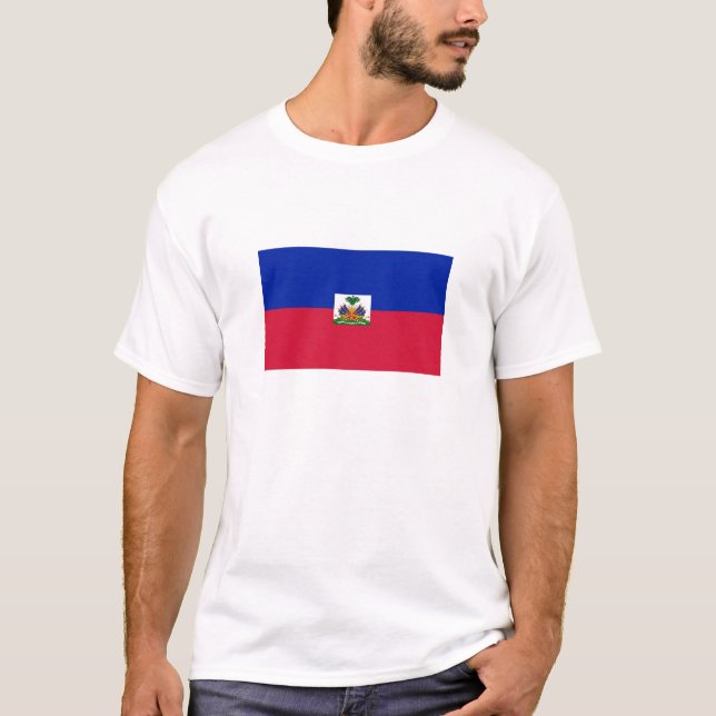 Haiti Flagga T Shirt (Framsida)
