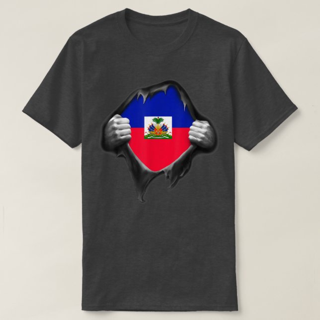 Haiti Flagga T Shirt (Design framsida)