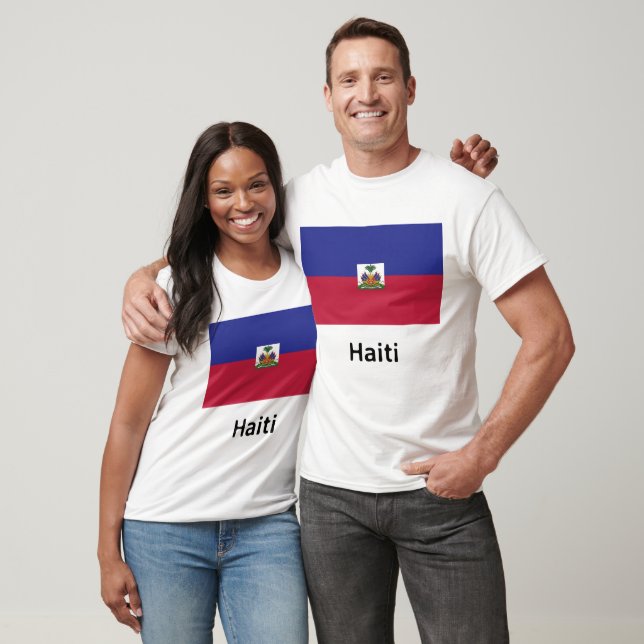 Haiti Flagga T Shirt (Unisex)