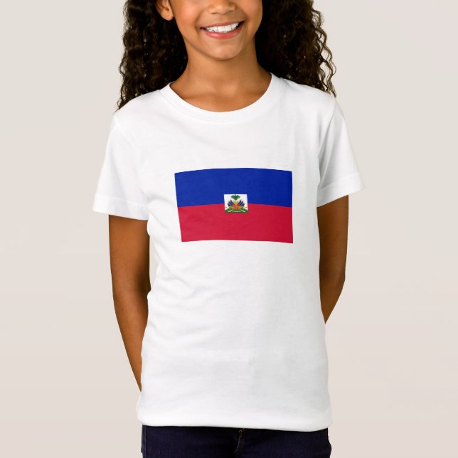 Haiti Flagga T Shirt (Framsida)