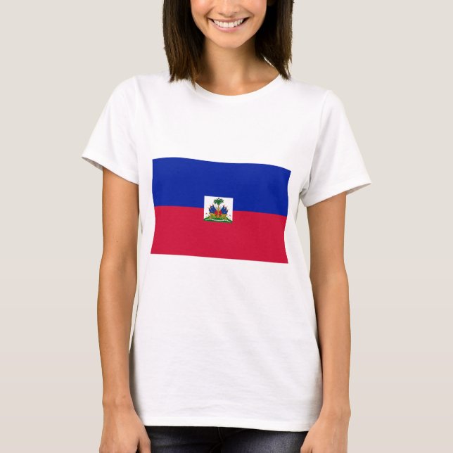 Haiti Flagga T Shirt (Framsida)