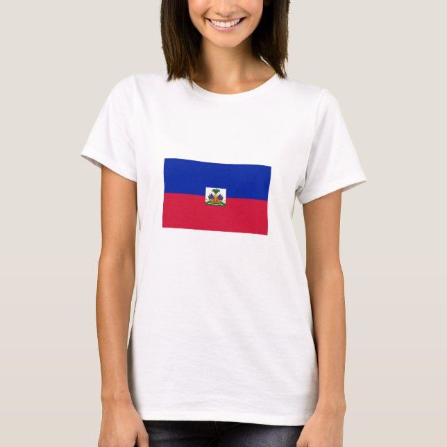 Haiti Flagga T Shirt (Framsida)